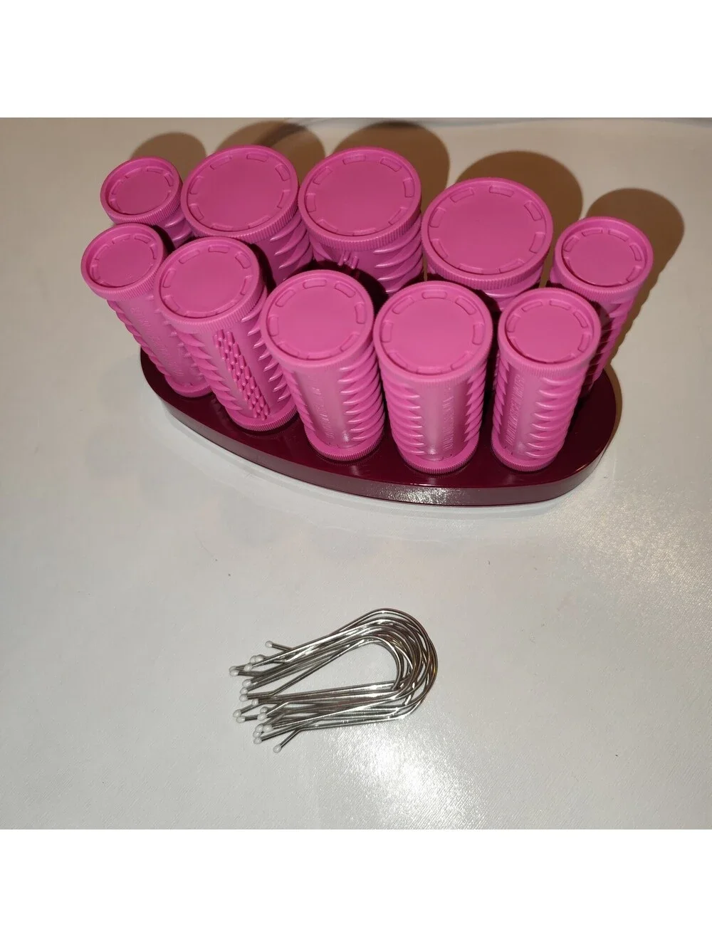 Conair Curls On The Go 10 Hot Rollers Pink Travel Storage Case Model HS54ALD